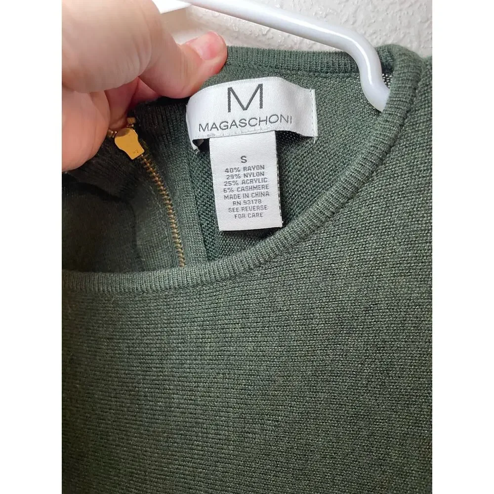 Nwot Magaschono Green Long Sleeve Sweater womens size small